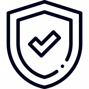 Icono de escudo representando drones para seguridad y emergencias